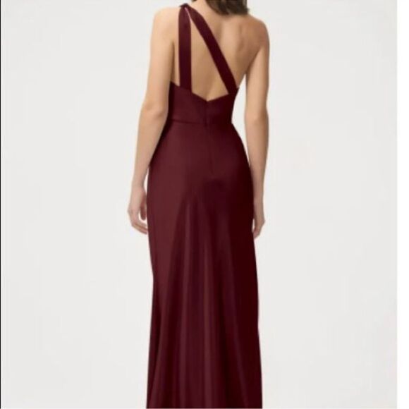 Jenny Yoo Lena One Shoulder Maxi Dress Hibiscus Size 16 - Picture 3 of 16